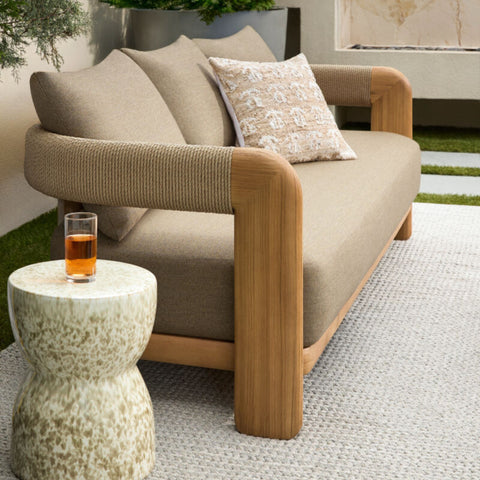 Sofa rivage - Teck & corde greige - vue 3