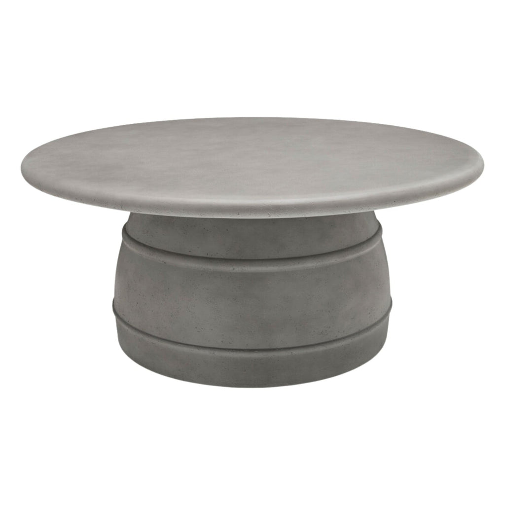 Table basse minérale - Béton artisanal peint à la main, gris clair