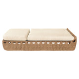 Chaise longue rivage - Rotin artisanal & aluminium satiné - vue 2