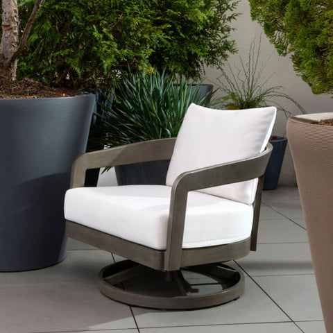 Fauteuil pivotant extérieur - Aluminium anthracite peint à la main