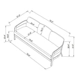 Sofa extérieur 3 places - Aluminium anthracite peint à la main - vue 3