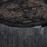 Table basse pétrifiée - Bois fossilisé noir & résine - vue 3