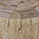 Table basse mosaïque - Bois pétrifié crème & résine - vue 3