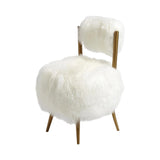 Fauteuil nuage - Agneau de Mongolie blanc & laiton patiné - vue 2