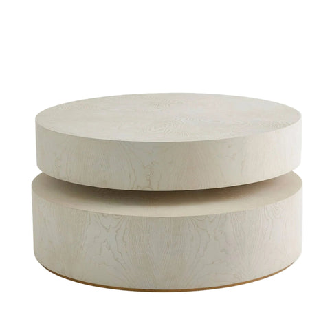 Table basse pivotante - Bois massif finition blanche