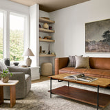 Sofa Épuré - Cuir Caramel & Base Noire - vue 3