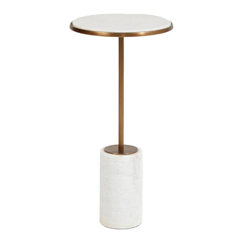 Table Cylindrique - Marbre Foré & Bronze
