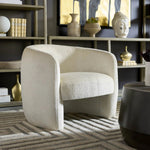 Fauteuil tissus bouclé ivoire | Portofino