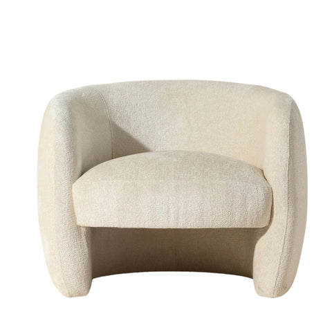 Fauteuil Lounge Mircea - Tissu Ivoire - vue 4