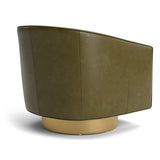 Fauteuil pivotant capitonné - Cuir pleine fleur - vue 2