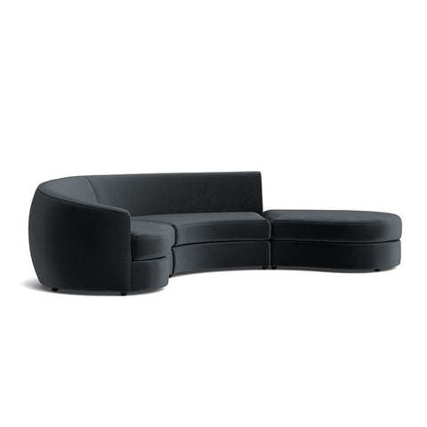 Sectionnel Bora - Velours noir