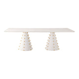 Table à dîner Gemma - Rectangulaire burl blanc