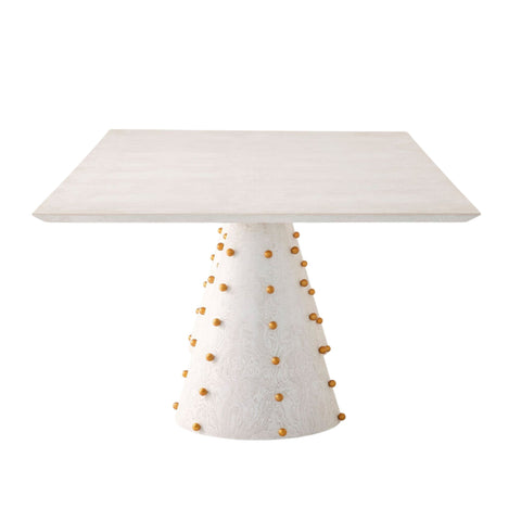 Table à dîner Gemma - Rectangulaire burl blanc