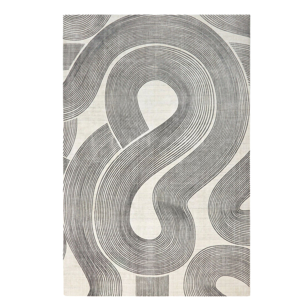 Tapis Serpentage - Crème & charcoal, 9' × 12'