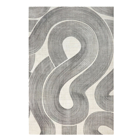 Tapis Serpentage - Crème & charcoal, 11' × 14'