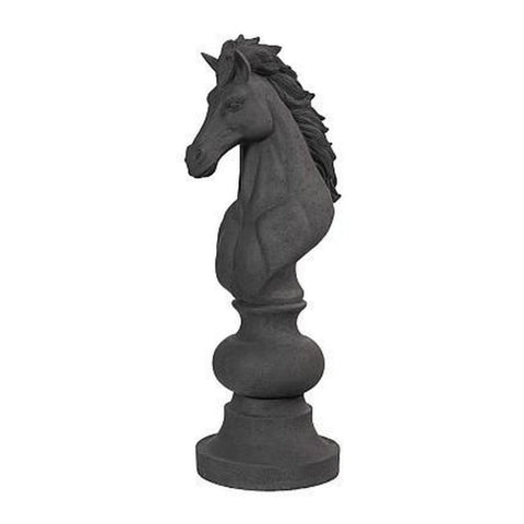 Sculpture Cavalier des Échecs - Pierre Noire