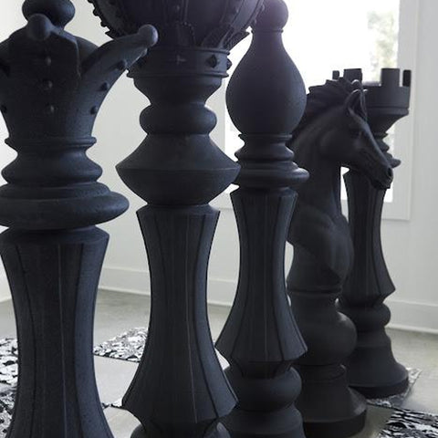 Sculpture Cavalier des Échecs - Pierre Noire