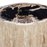 Tabouret Bois Fossilisé - Crème Naturel - vue 2
