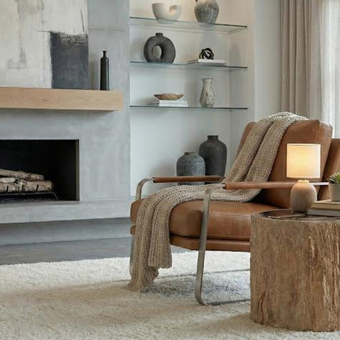 Tabouret Bois Fossilisé - Crème Naturel - vue 3
