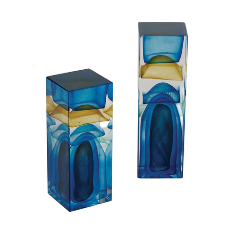 Goutte de Rosée Bleue - Petit - Verre Soufflé