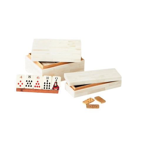 Jeu de Cartes Boîte Ivoire - Os Sculpté