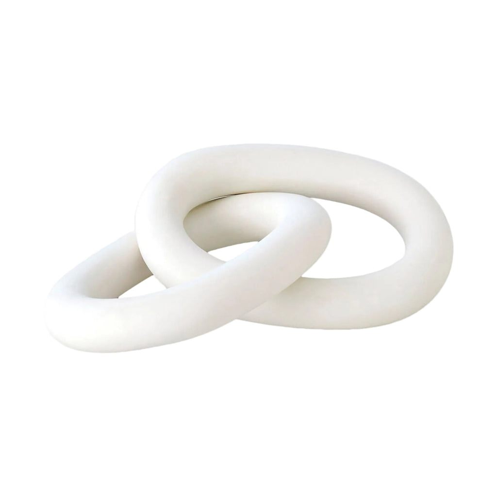 Objet décoratif - Chaîne 2 Anneaux - Blanc Mat