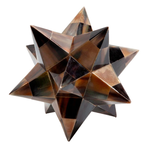Objet décoratif - Dodécaèdre Étoilé - Corne Brune