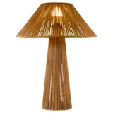 Lampe de table - corde & bois brun - vue 2
