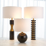 Lampe de table - marbre empilé noir - vue 2