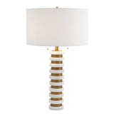 Lampe de table - marbre empilé blanc