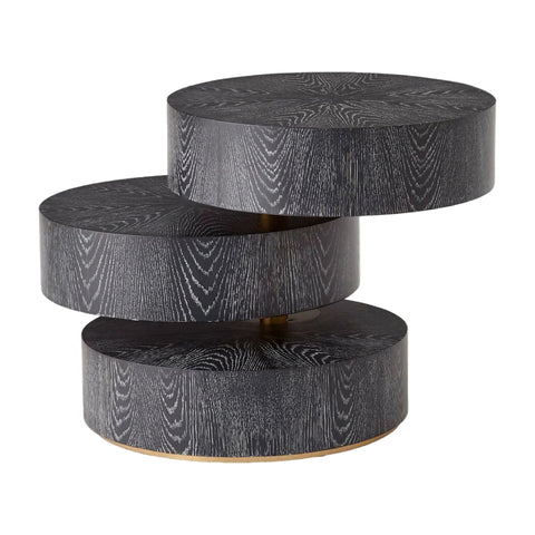 Table d'Appoint Pivot - Ébène Cérusé