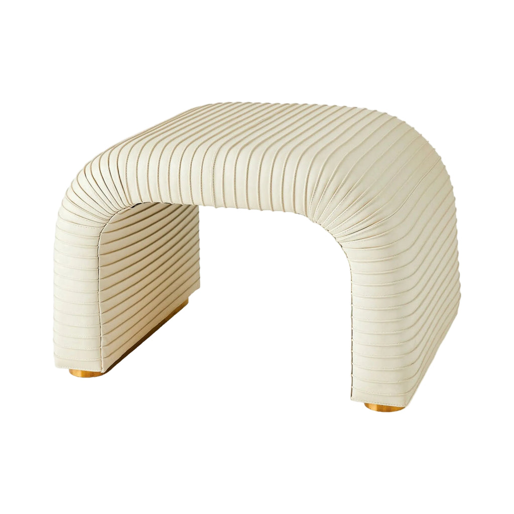 Tabouret Cade - Cuir Milk