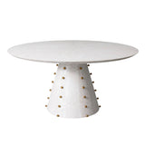 table ronde bois blanc 60 pouces vue trois quarts