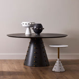 Ebony wood round table | Gemma