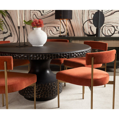 59-inch Black Bronze Round Table | Martelli